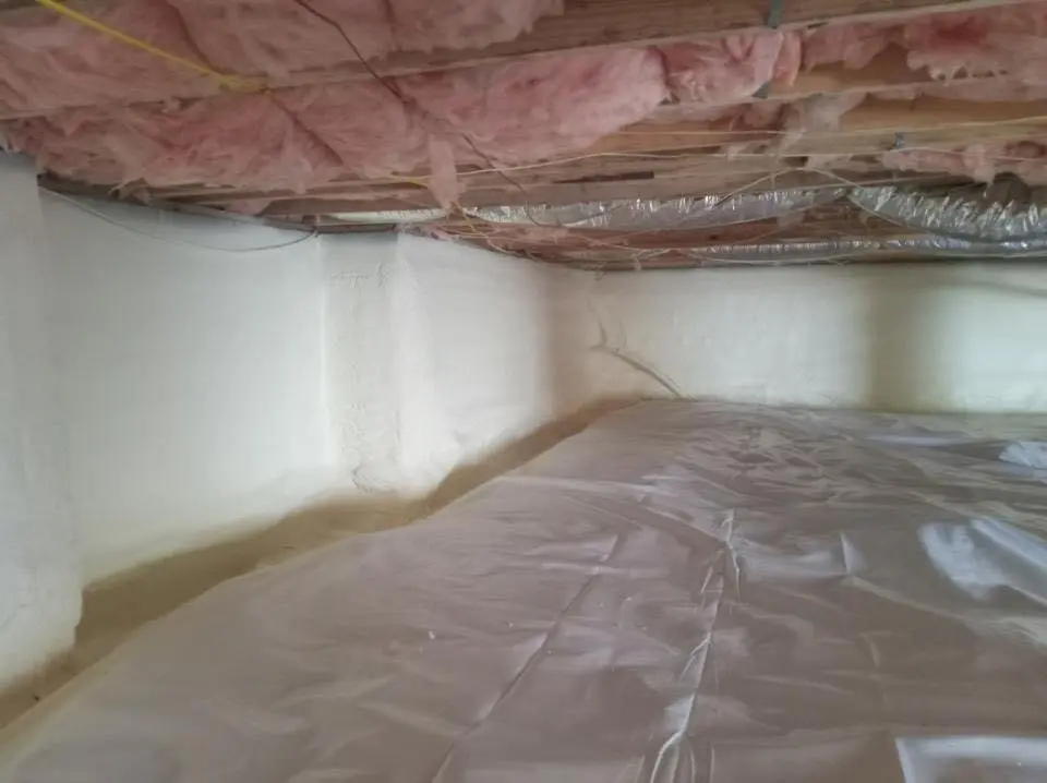 Crawl space encapsulation with closed-cell spray foam for Spray Foam Roofing in Vineyard